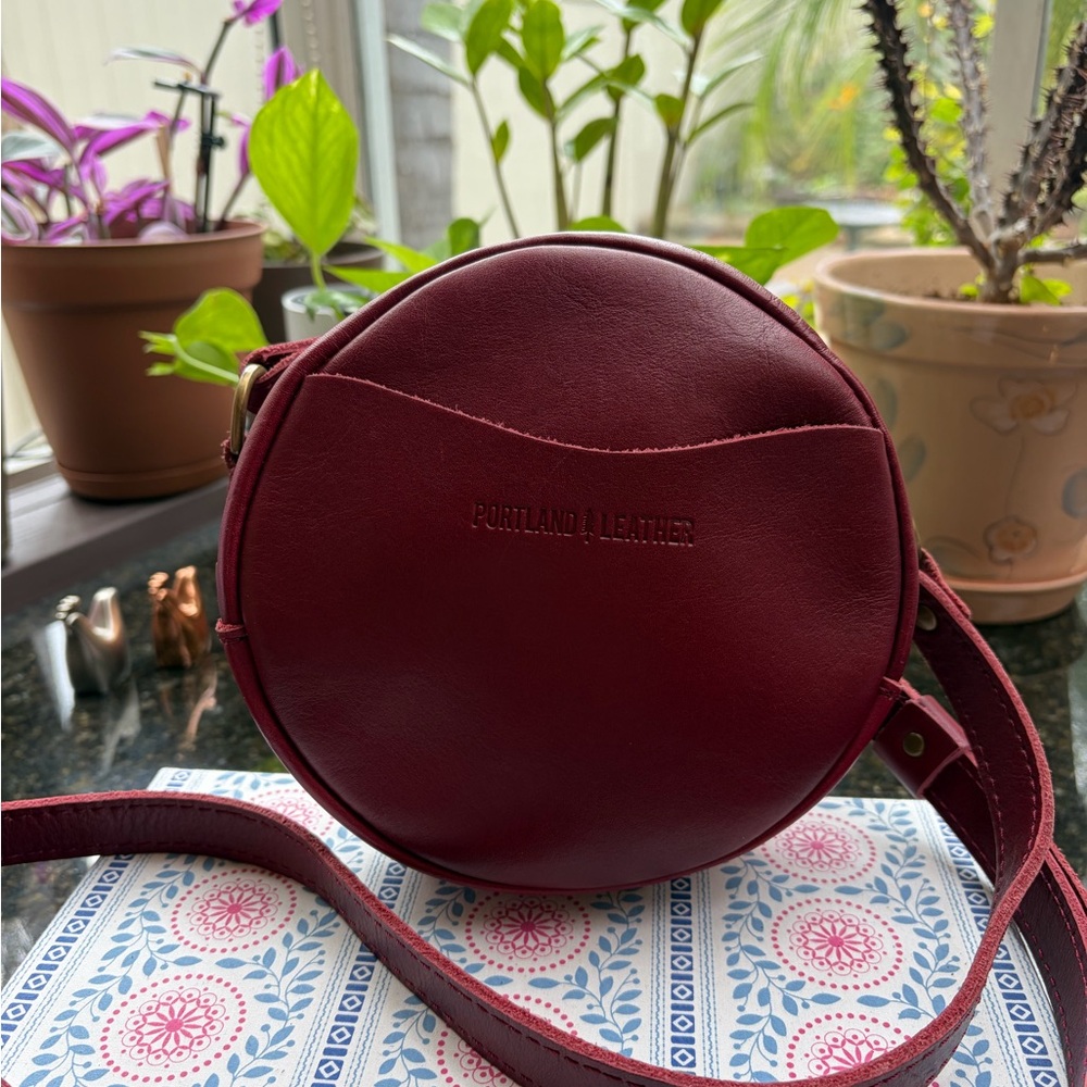 Portland Leather Cranberry Circle Bag - Retired ❤️